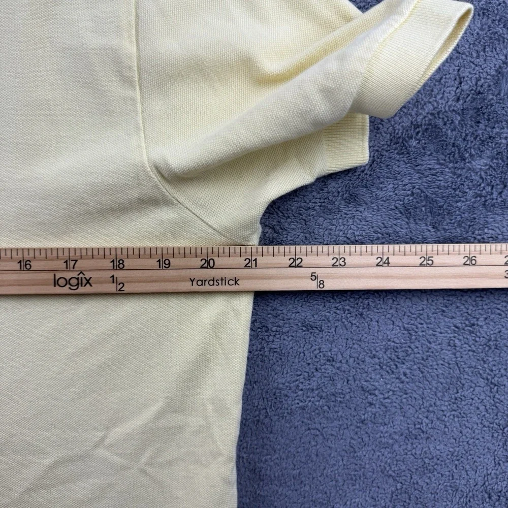 Polo Ralph Lauren Polo Shirt Mens Medium Yellow Short Sleeve Cotton Pique Logo